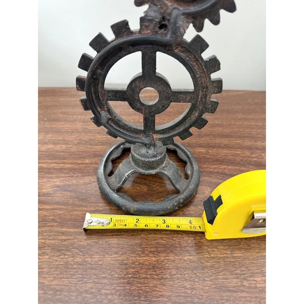 Industrial Gear Cog Candlestick Holder‎ Rustic Metal Decor